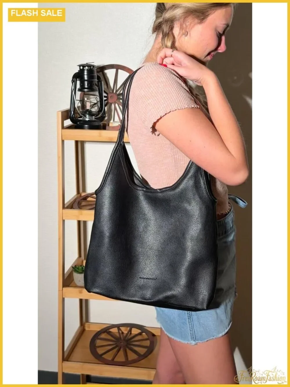 Slouchy Hobo Bag Soft Faux Leather Shoulder Purse Top Handle Handbag